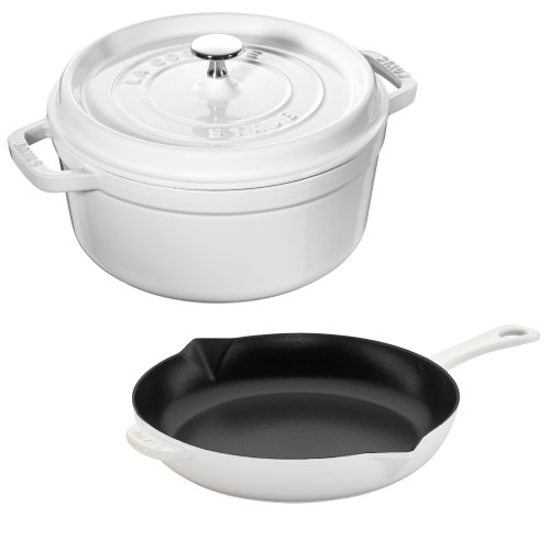 STAUB Cast Iron 3-pc Cocotte and Fry Pan Set