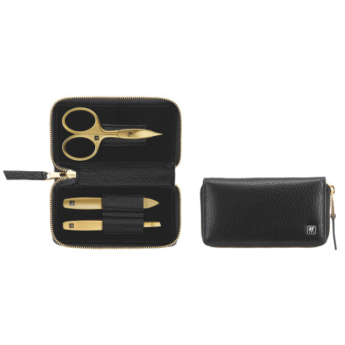 ZWILLING Beauty TWINOX 4-pc Gold Manicure Set with Black Leather Case