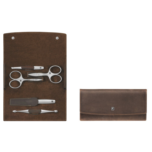 ZWILLING Beauty TWINOX 6-pc Manicure Set with Brown Leather Case