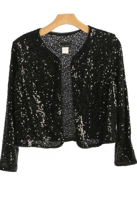 NWT Beautiful Sequin Long Sleeve   Bolero Jacket/Shrug(Available Black)