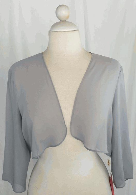 NWT Beautiful Sheer Chiffon 3/4 slv  Bolero Jacket/Shrug(Available Black,Silver)