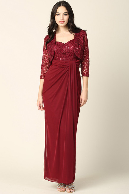 Lace, Sequin Embellished Top MoB gown