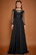 SHEER LONG SLEEVE BATEAU NECK A LINE MOB DRESS