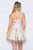 V-Neck Corset Top Floral Glitter Dres