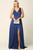 Sleeveless V Neck Satin Gown