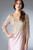 SHEER LONG SLEEVE GOLDEN EMBROIDERY TOP SHEATH MOB