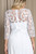 THREE QUARTER SLEEVE LACE TOP A LINE MOB GOWN
