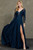 Long Sleeve Deep V Neck Aline Dress