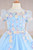 SHEER 1/2 SLEEVE 3D FLORAL APPLIQUE KIDS DRESS