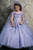 3D Floral Applique A Line Kid's Dress