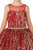 Glitter Print Sheer Neckline Junior Quijnce Dress