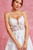 3D FLORAL APPLIQUE GLITTER SEQUIN WEDDING DRESS