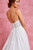 DEEP V NECK SKINNY STRAPS A LINE WEDDING DRESS