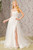 EMBROIDERED ILLUSION TOP A LINE WEDDING GOWN