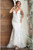 SLEEVELESS DEEP V NECK MERMAID LACE WEDDING GOWN