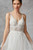 SLEEVELESS V NECK ILLUSION TOP A LINE WEDDING DRES