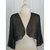 Beautiful Black Sheer Chiffon 3/4 sleeves Bolero Jacket /Shrug.#1005DQ(3 Colors Available , Black , Silver )