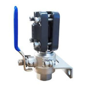 1252 20 mm - 3/4 inch Pipe To 1/2 inch One-Port Female NPT Wall Bracket - with Locking Ball Valve 