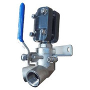 1552 20 mm - 3/4 inch Pipe To 1/2 inch Angled 2-Port Female NPT Wall Bracket - with Locking Ball Valve 