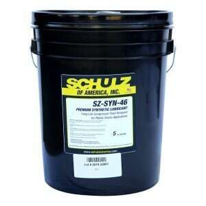 SZ-SYN-46-5 5 Gallon, ISO 46 Synthetic Rotary Oil for Rotary Screw Air Compressors
