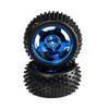 85mm Off-Road Robot Tire with Blue Wheel (Pair)