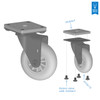 Mount for 2.9” Swivel Caster Wheel