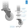 Mount for 2.9” Swivel Caster Wheel