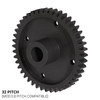 32P, 44T, 0.250" (1/4) Bore, Plain Bore Gear (Delrin)