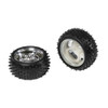 85mm Off-Road Robot Tire with Silver Wheel (Pair)