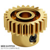 2304-0006-0024 - 2304 Series Brass, MOD 0.8, Round Bore, Set Screw Pinion Gear (6mm Bore, 24 Tooth)