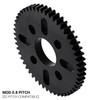 52 Tooth Hub-Mount Gear (MOD 0.8, 4mm Thick Acetal)