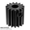 2303 Series Steel, MOD 0.8 Pinion Gear (5mm Round Bore, 15 Tooth)