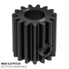 2303 Series Steel, MOD 0.8 Pinion Gear (1/4" Round Bore, 15 Tooth)
