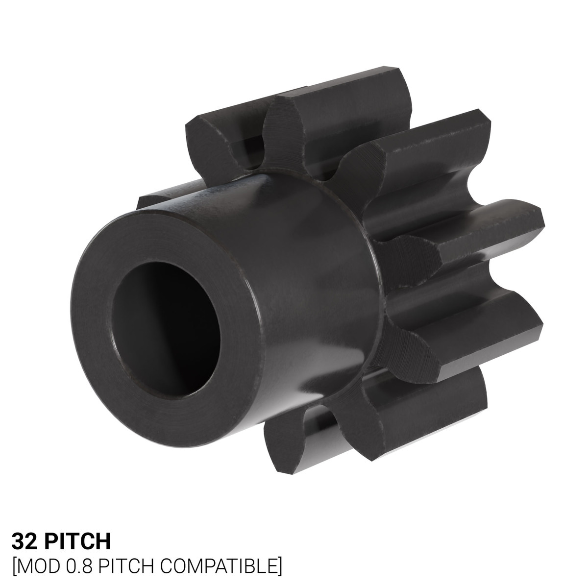32P, 10T, 0.125" (1/8) Bore, Plain Bore Gear (Delrin)