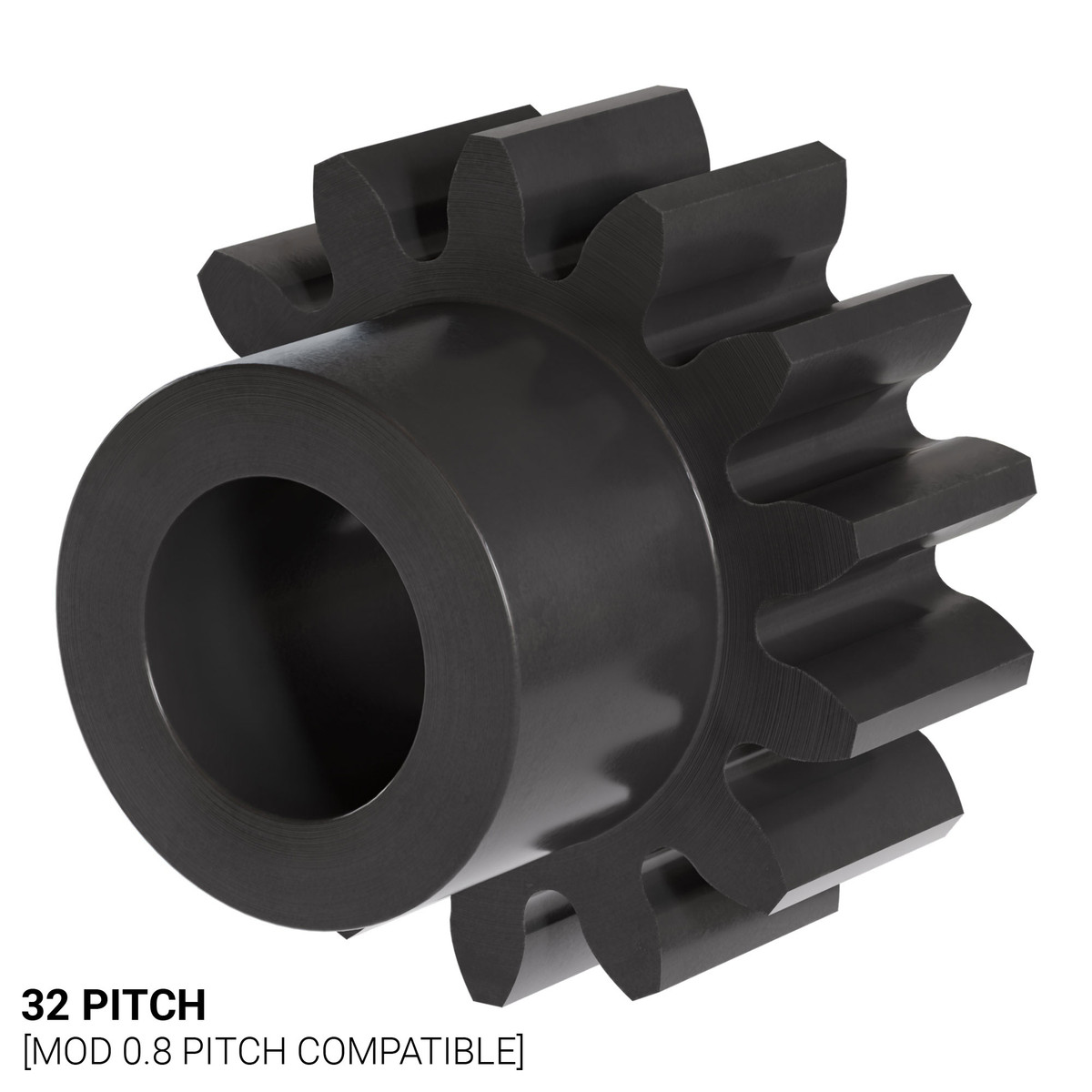 32P, 14T, 0.1875" (3/16) Bore, Plain Bore Gear (Delrin)