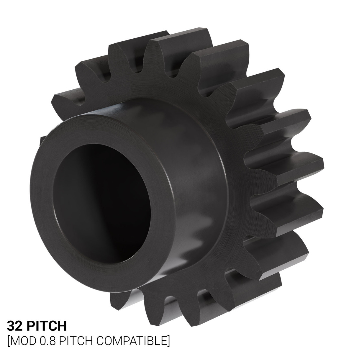 32P, 18T, 0.250" (1/4) Bore, Plain Bore Gear (Delrin)