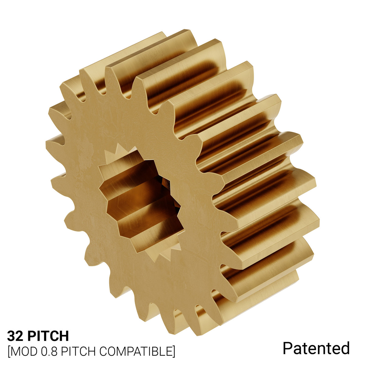 Brass, 32P, 20 Tooth, D15T Spline Servo Gear