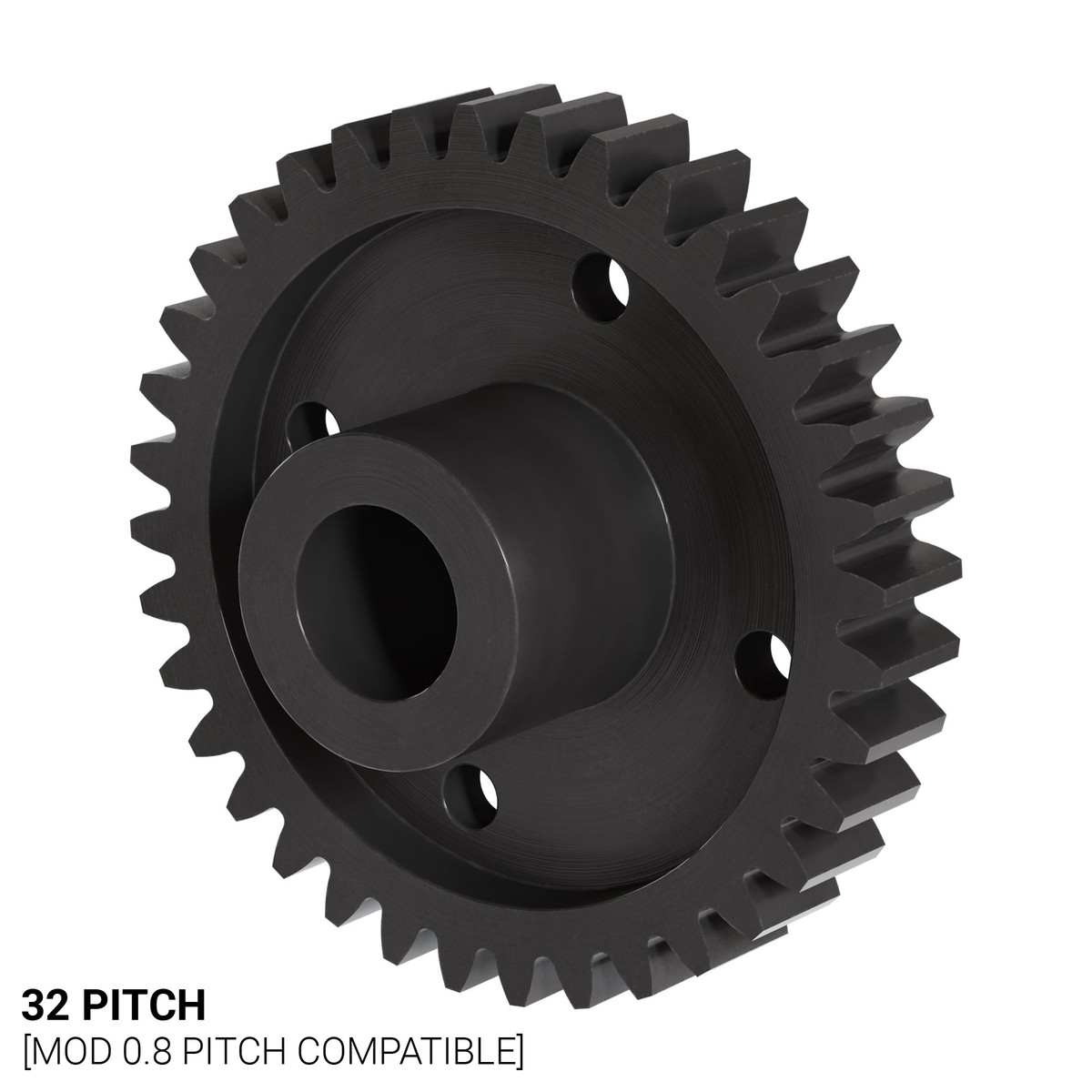 32P, 36T, 0.250" (1/4) Bore, Plain Bore Gear (Delrin)