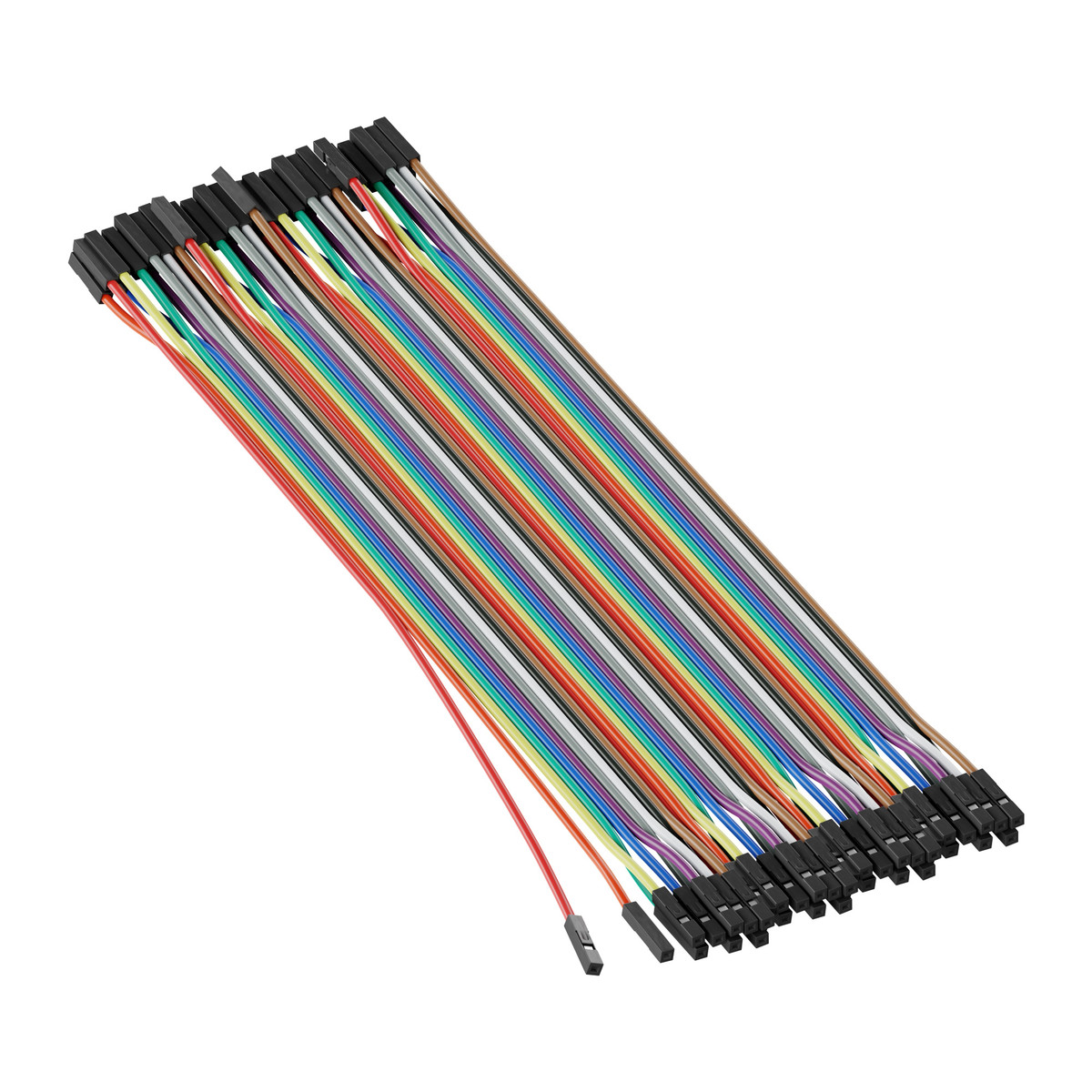 Female to Female Jumper Wire (Multicolor, 20cm Length) - 40 Pack