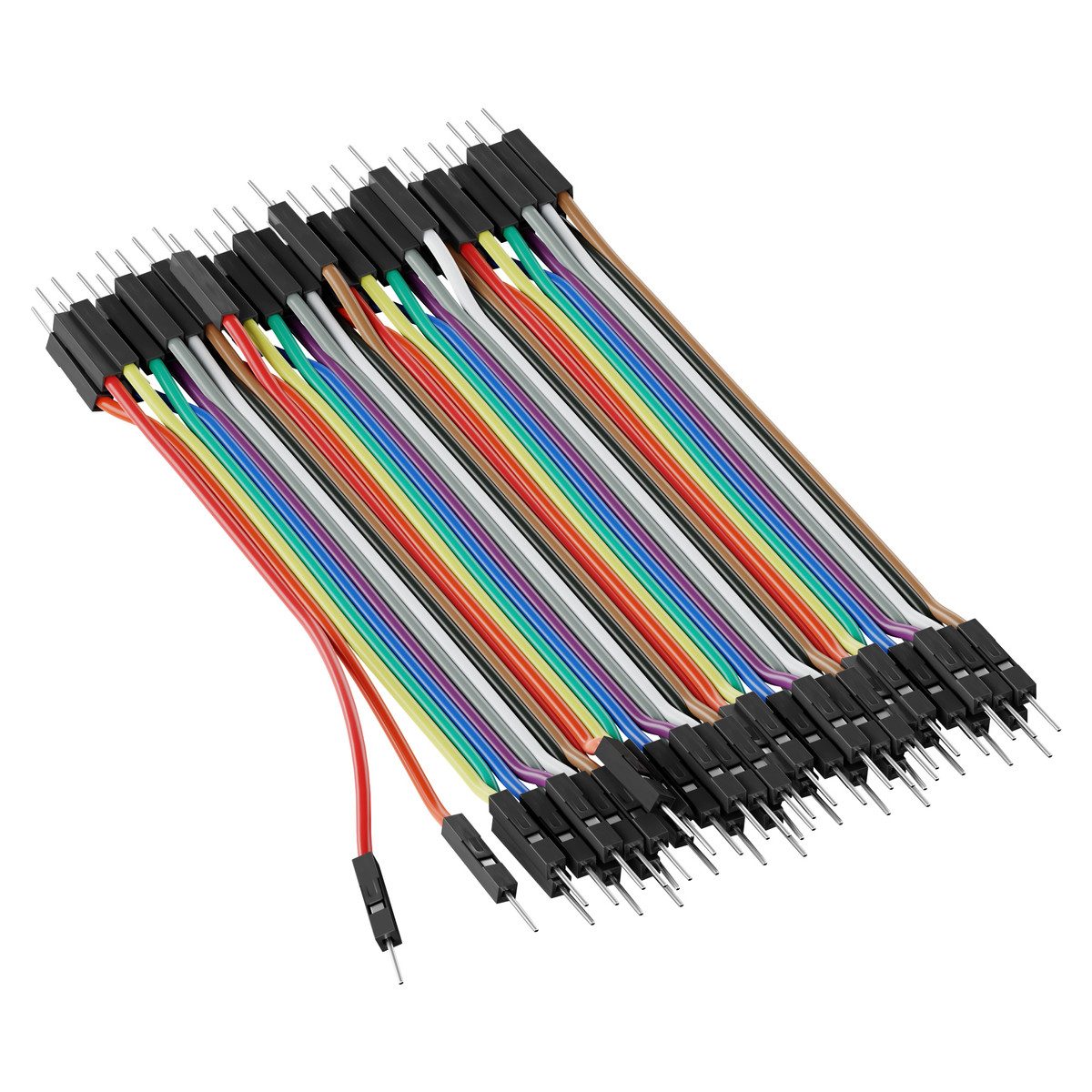 Male to Male Jumper Wire (Multicolor, 10cm Length) - 40 Pack