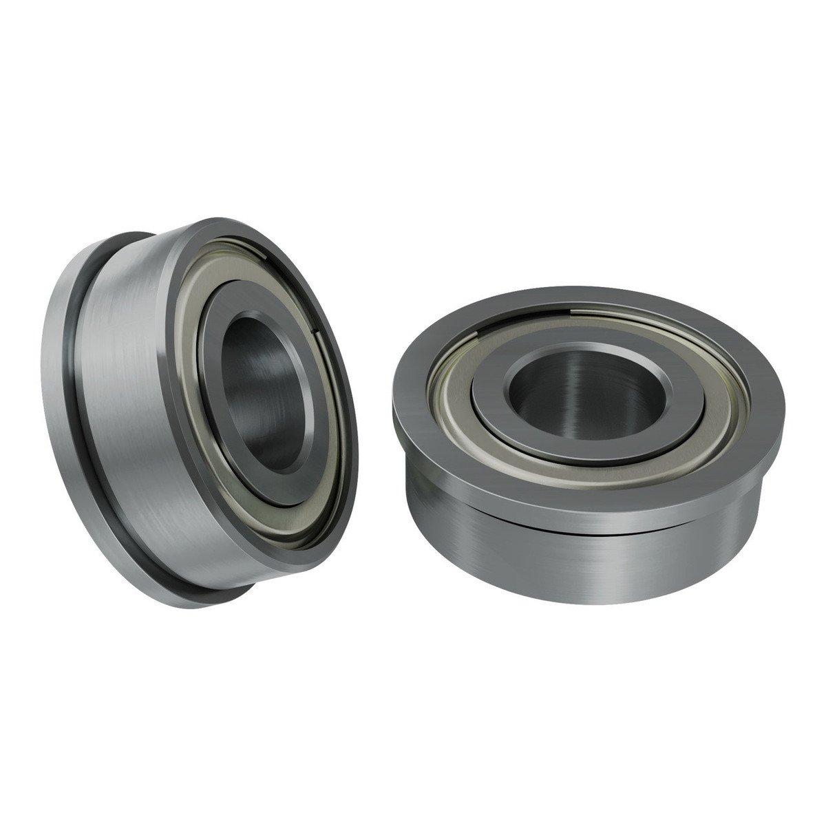1611 Series Flanged Ball Bearing (6mm ID x 14mm OD, 5mm Thickness) - 2 Pack