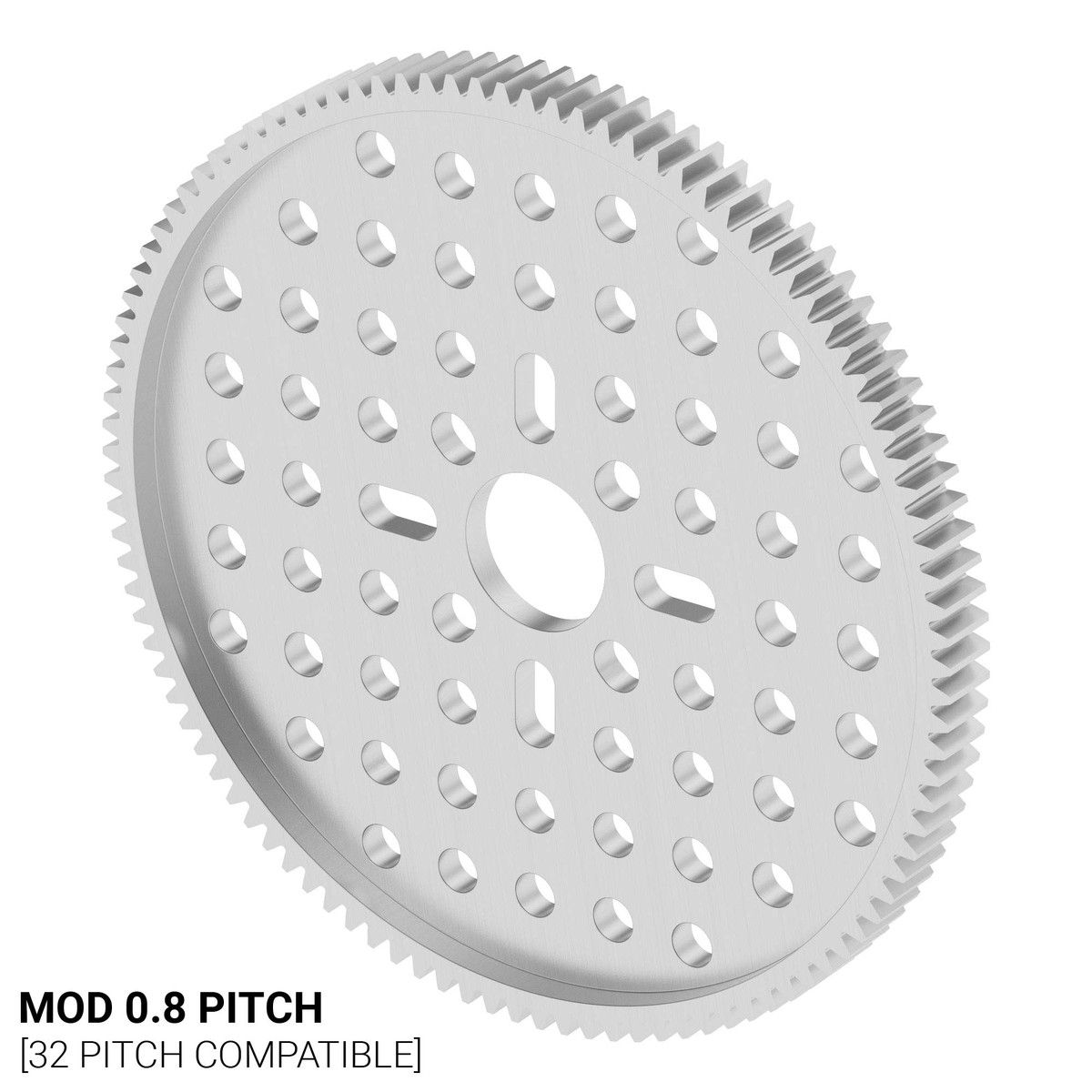 2302 Series Aluminum, MOD 0.8, Hub Mount Gear (14mm Bore, 105 Tooth)