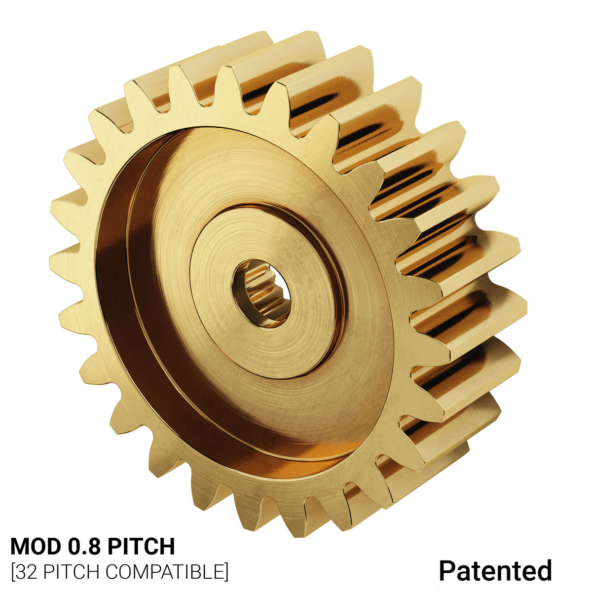 2305 Series Brass, MOD 0.8, Servo Gear (24 Tooth Spline, 24 Tooth)