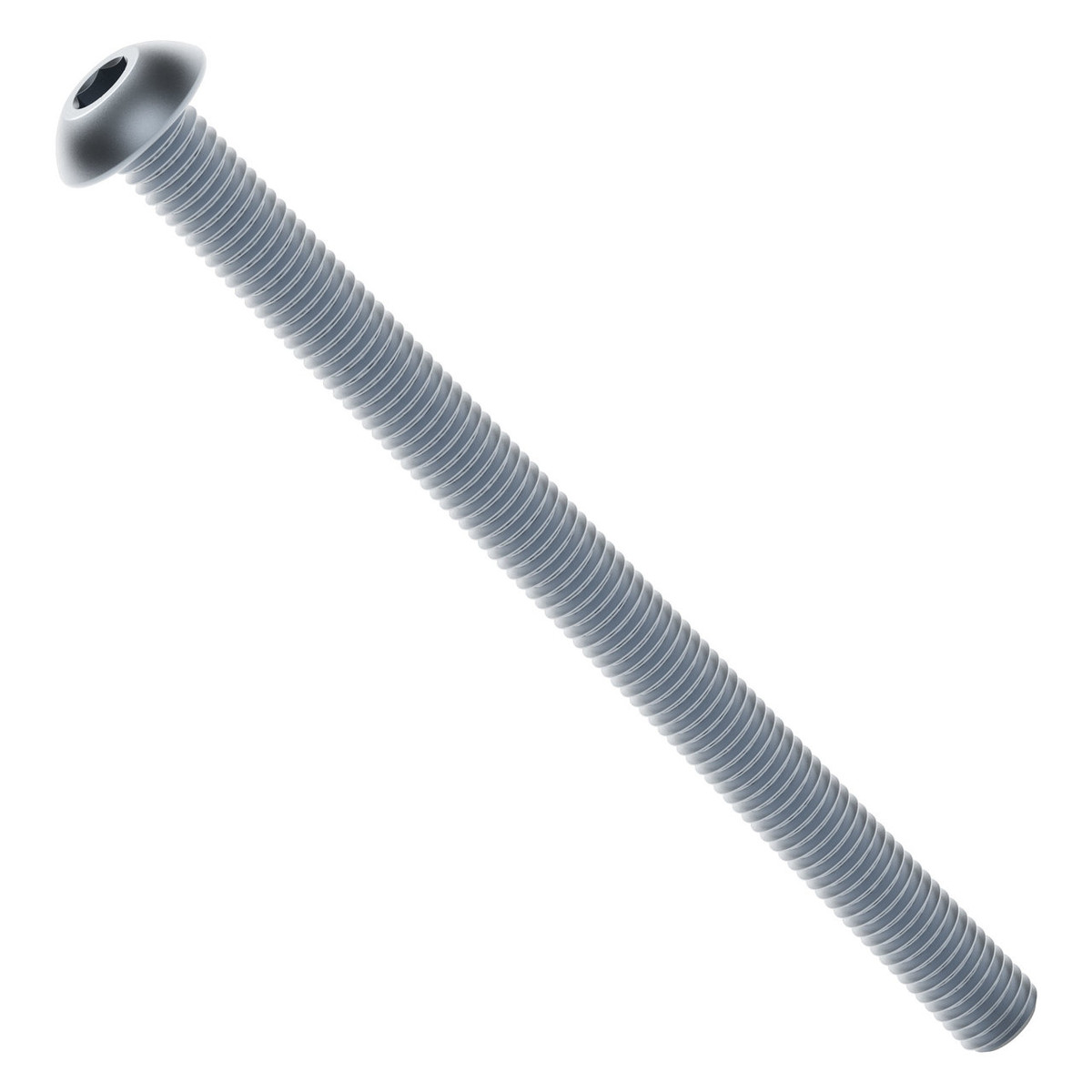 2802 Series Zinc-Plated Steel Button Head Screw (M4 x 0.7mm, 55mm Length) - 25 Pack