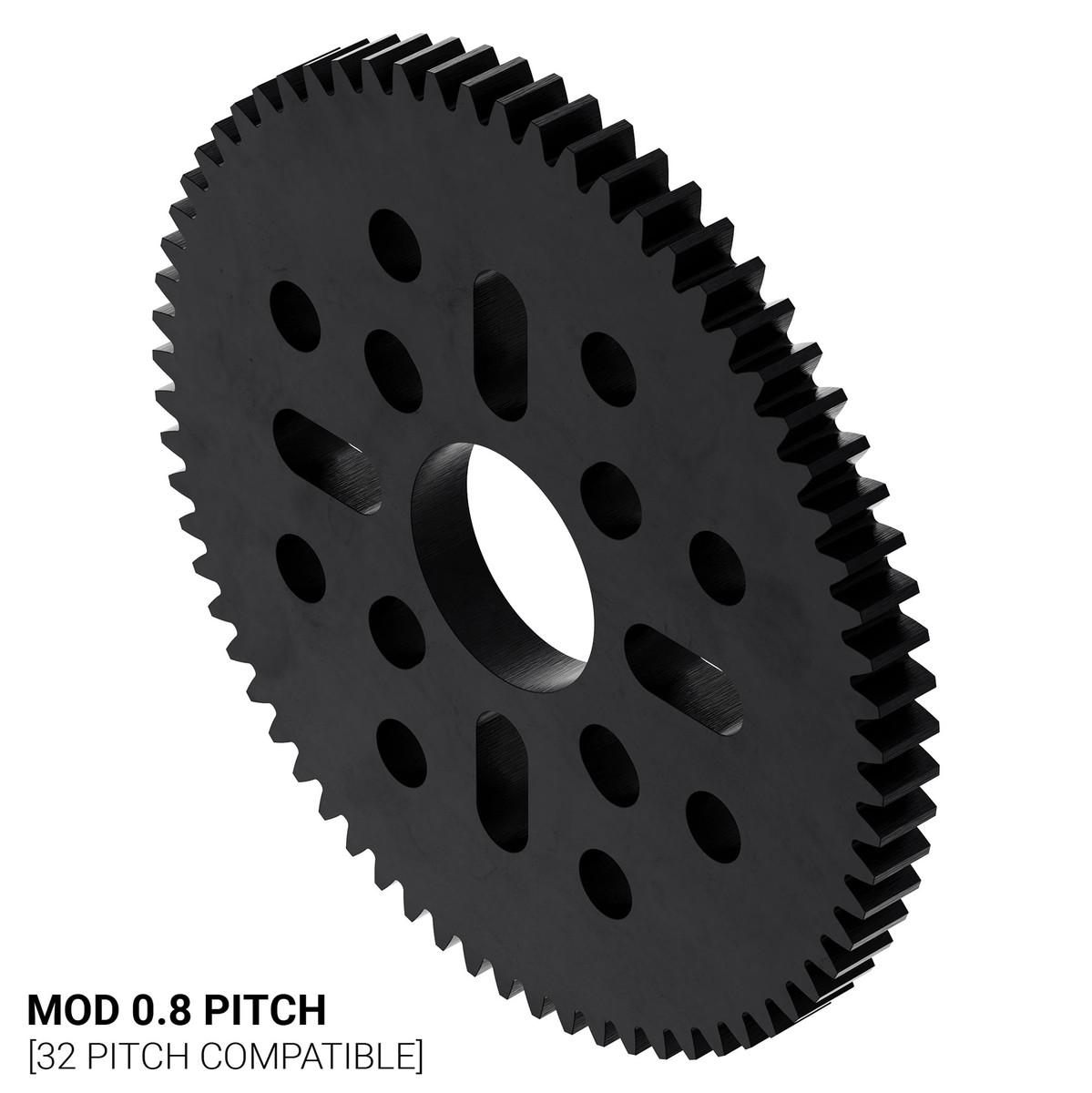 68 Tooth Hub-Mount Gear (MOD 0.8, 4mm Thick Acetal)