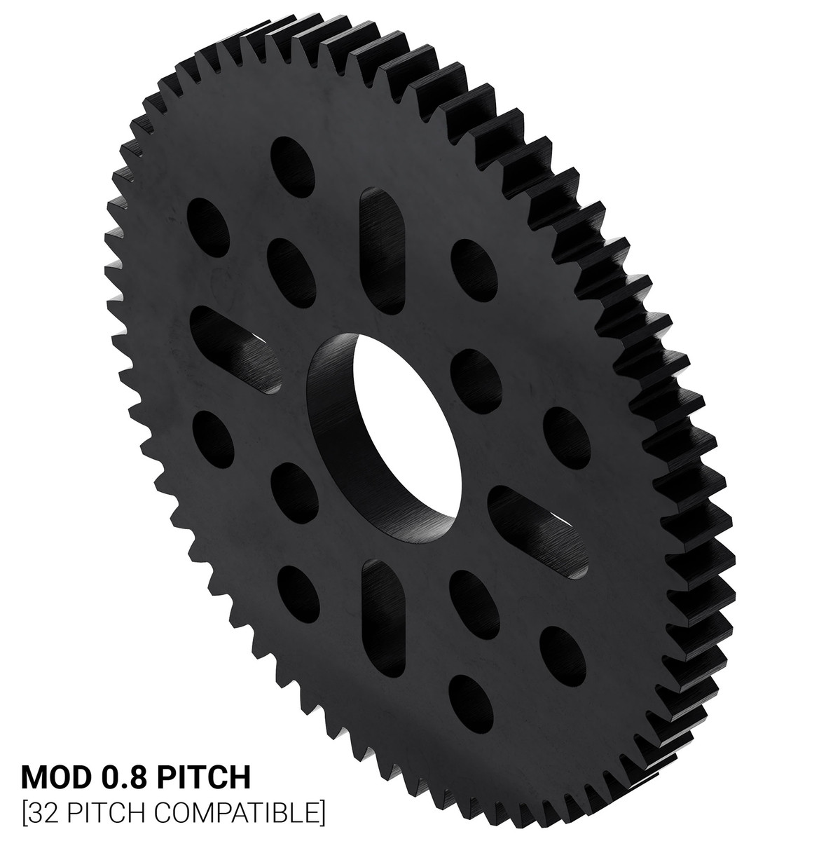 64 Tooth Hub-Mount Gear (MOD 0.8, 4mm Thick Acetal)