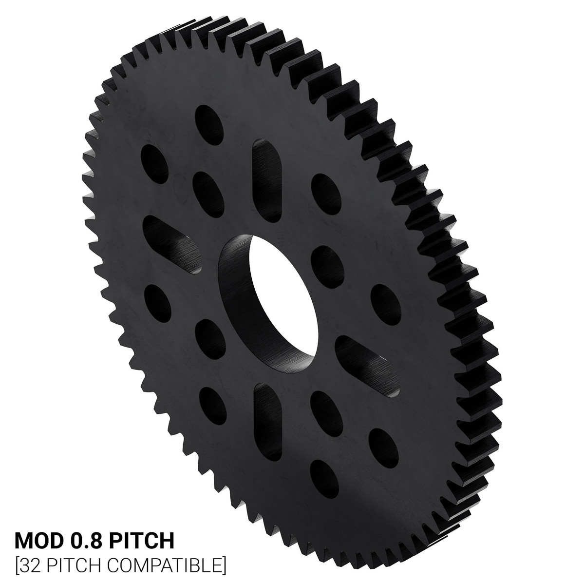66 Tooth Hub-Mount Gear (MOD 0.8, 4mm Thick Acetal)