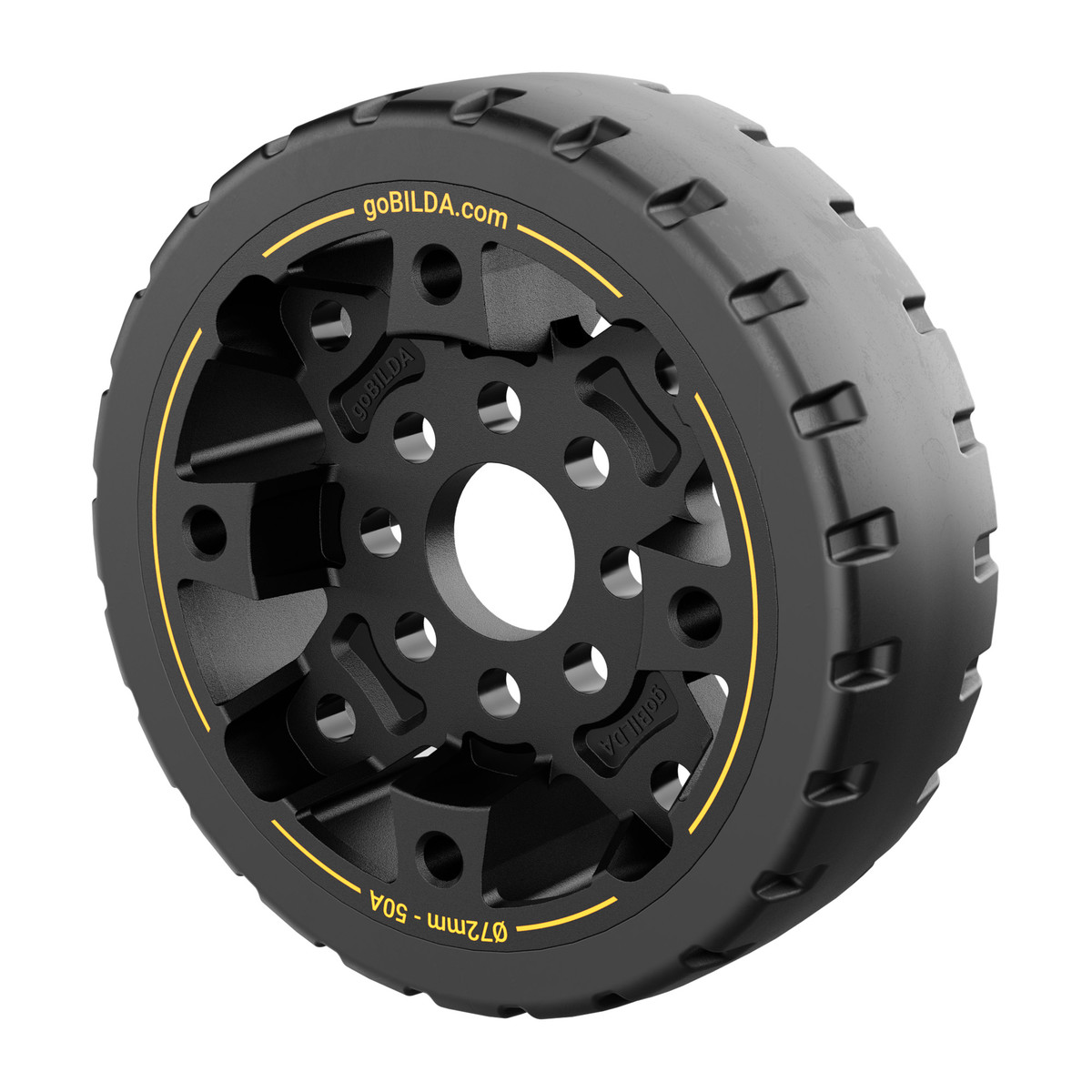 Hogback Traction Wheel (72mm Diameter, 50A Durometer)