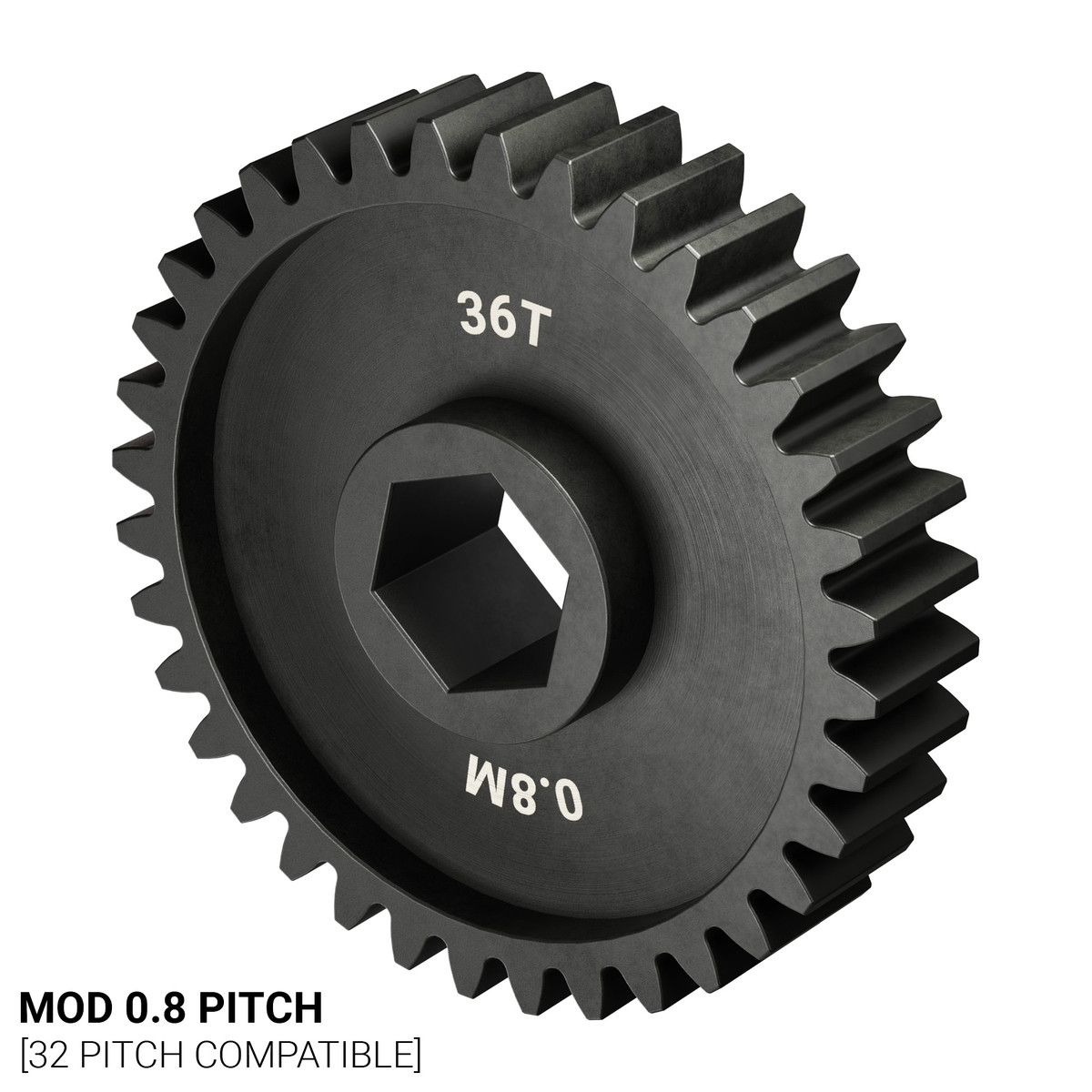 Slip-Fit Steel Pinion Gear (8mm REX® Bore, MOD 0.8, 36T)