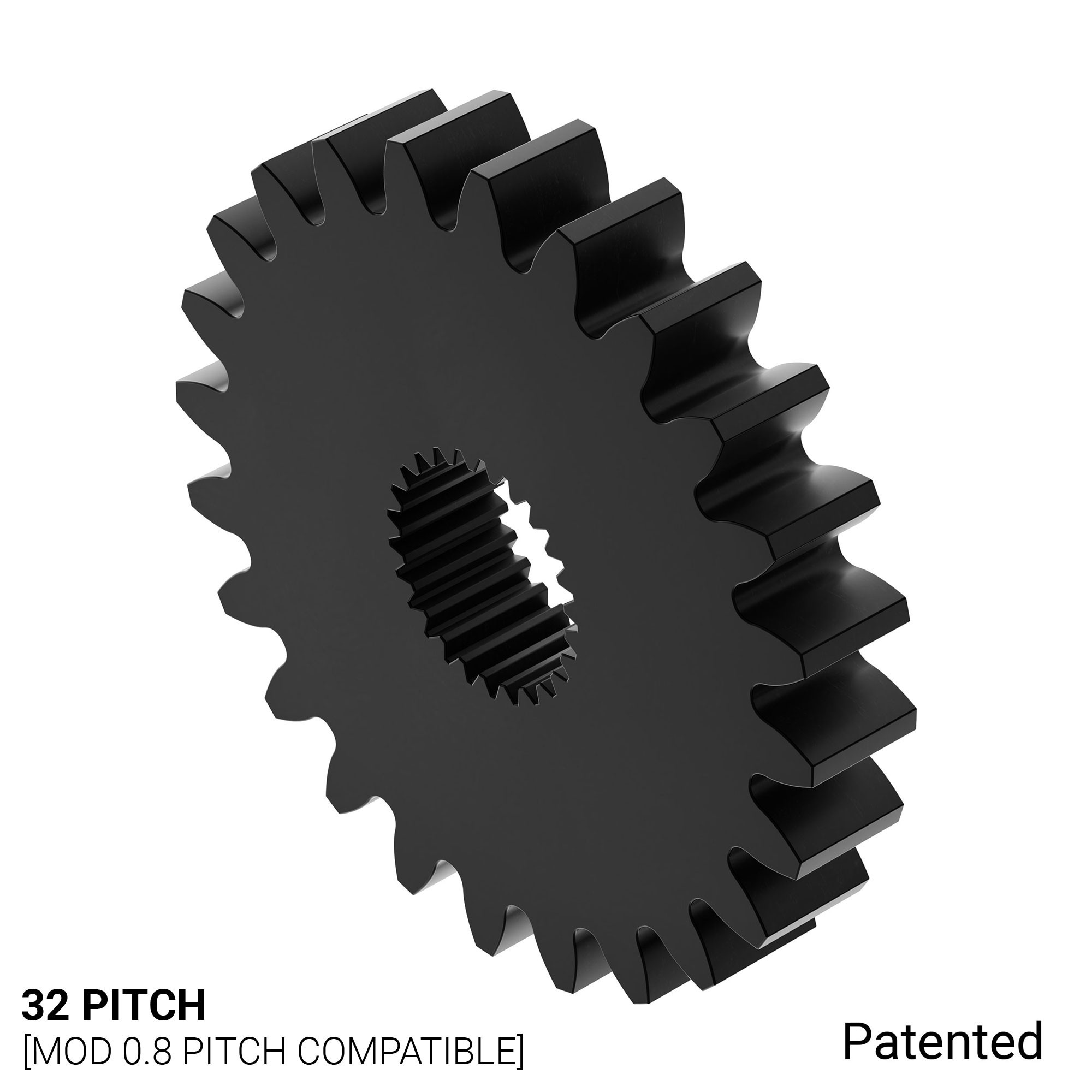 32P, 24 Tooth, 25T 3F Spline Servo Mount Gear (Acetyl) - ServoCity®